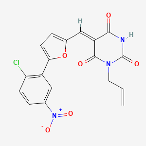 molecular formula C18H12ClN3O6 B4579160 1-烯丙基-5-{[5-(2-氯-5-硝基苯基)-2-呋喃基]亚甲基}-2,4,6(1H,3H,5H)-嘧啶三酮 