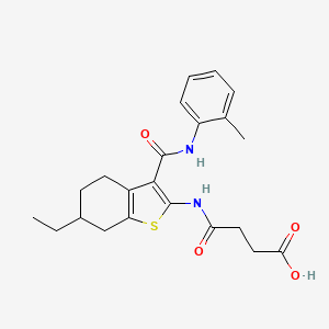 molecular formula C22H26N2O4S B4579171 4-[(6-ethyl-3-{[(2-methylphenyl)amino]carbonyl}-4,5,6,7-tetrahydro-1-benzothien-2-yl)amino]-4-oxobutanoic acid 