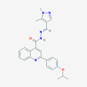 molecular formula C25H25N5O2 B457918 N'-[(1,5-dimethyl-1H-pyrazol-4-yl)methylene]-2-(4-isopropoxyphenyl)-4-quinolinecarbohydrazide 