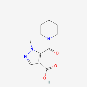 molecular formula C12H17N3O3 B4579181 1-methyl-5-[(4-methyl-1-piperidinyl)carbonyl]-1H-pyrazole-4-carboxylic acid 