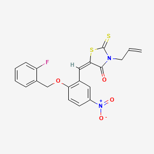 molecular formula C20H15FN2O4S2 B4579189 3-allyl-5-{2-[(2-fluorobenzyl)oxy]-5-nitrobenzylidene}-2-thioxo-1,3-thiazolidin-4-one 