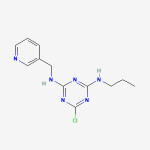 molecular formula C12H15ClN6 B4579203 6-chloro-N-propyl-N'-(3-pyridinylmethyl)-1,3,5-triazine-2,4-diamine 