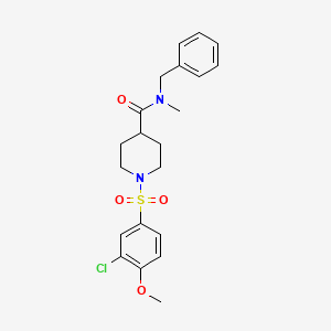 molecular formula C21H25ClN2O4S B4579207 N-benzyl-1-[(3-chloro-4-methoxyphenyl)sulfonyl]-N-methyl-4-piperidinecarboxamide 