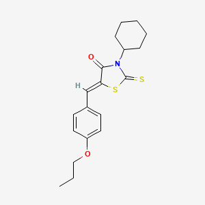 molecular formula C19H23NO2S2 B4579213 3-环己基-5-(4-丙氧基苄叉亚烷基)-2-硫代-1,3-噻唑烷-4-酮 
