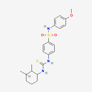 molecular formula C22H29N3O3S2 B4579251 4-({[(2,3-dimethylcyclohexyl)amino]carbonothioyl}amino)-N-(4-methoxyphenyl)benzenesulfonamide 