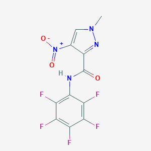 molecular formula C11H5F5N4O3 B457926 1-methyl-4-nitro-N-(pentafluorophenyl)-1H-pyrazole-3-carboxamide 