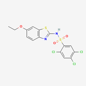 molecular formula C15H11Cl3N2O3S2 B4579267 2,4,5-三氯-N-(6-乙氧基-1,3-苯并噻唑-2-基)苯磺酰胺 