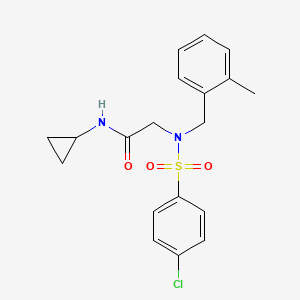 molecular formula C19H21ClN2O3S B4579271 N~2~-[(4-氯苯基)磺酰基]-N~1~-环丙基-N~2~-(2-甲基苄基)甘氨酰胺 