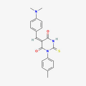 molecular formula C20H19N3O2S B4579286 5-[4-(dimethylamino)benzylidene]-1-(4-methylphenyl)-2-thioxodihydro-4,6(1H,5H)-pyrimidinedione 