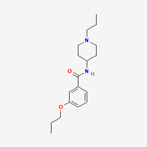 molecular formula C18H28N2O2 B4579298 3-propoxy-N-(1-propyl-4-piperidinyl)benzamide 