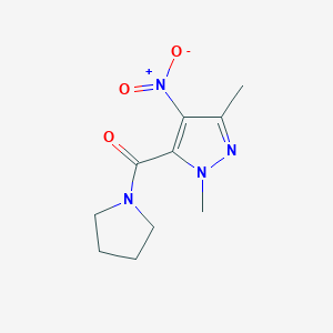 molecular formula C10H14N4O3 B457930 4-nitro-1,3-dimethyl-5-(1-pyrrolidinylcarbonyl)-1H-pyrazole 