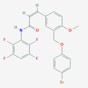 molecular formula C23H16BrF4NO3 B457932 3-{3-[(4-bromophenoxy)methyl]-4-methoxyphenyl}-N-(2,3,5,6-tetrafluorophenyl)acrylamide 