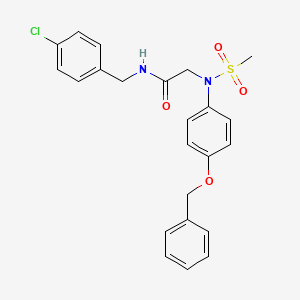 molecular formula C23H23ClN2O4S B4579320 N~2~-[4-(苯甲氧基)苯基]-N~1~-(4-氯苄基)-N~2~-(甲磺酰基)甘氨酰胺 