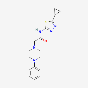 molecular formula C17H21N5OS B4579324 N-(5-cyclopropyl-1,3,4-thiadiazol-2-yl)-2-(4-phenyl-1-piperazinyl)acetamide 