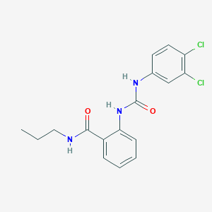 molecular formula C17H17Cl2N3O2 B4579332 2-({[(3,4-dichlorophenyl)amino]carbonyl}amino)-N-propylbenzamide 