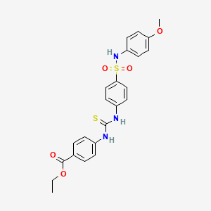 molecular formula C23H23N3O5S2 B4579342 ethyl 4-({[(4-{[(4-methoxyphenyl)amino]sulfonyl}phenyl)amino]carbonothioyl}amino)benzoate 