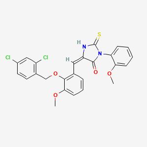 molecular formula C25H20Cl2N2O4S B4579343 5-{2-[(2,4-dichlorobenzyl)oxy]-3-methoxybenzylidene}-3-(2-methoxyphenyl)-2-thioxo-4-imidazolidinone 