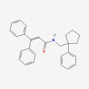 3,3-diphenyl-N-[(1-phenylcyclopentyl)methyl]acrylamide