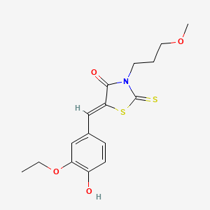 molecular formula C16H19NO4S2 B4579360 5-(3-ethoxy-4-hydroxybenzylidene)-3-(3-methoxypropyl)-2-thioxo-1,3-thiazolidin-4-one 
