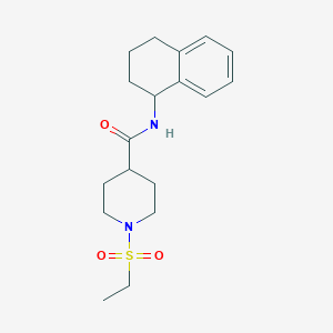 molecular formula C18H26N2O3S B4579381 1-(ethylsulfonyl)-N-(1,2,3,4-tetrahydro-1-naphthalenyl)-4-piperidinecarboxamide 
