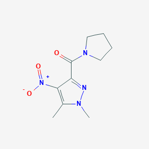 molecular formula C10H14N4O3 B457941 4-nitro-1,5-dimethyl-3-(1-pyrrolidinylcarbonyl)-1H-pyrazole 
