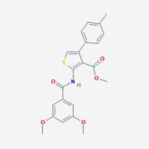 molecular formula C22H21NO5S B457942 Methyl 2-[(3,5-dimethoxybenzoyl)amino]-4-(4-methylphenyl)-3-thiophenecarboxylate 