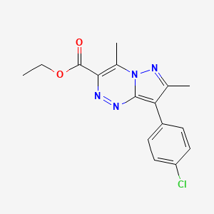 molecular formula C16H15ClN4O2 B4579431 8-(4-氯苯基)-4,7-二甲基吡唑并[5,1-c][1,2,4]三嗪-3-羧酸乙酯 