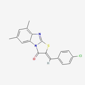 molecular formula C18H13ClN2OS B4579437 2-(4-chlorobenzylidene)-6,8-dimethyl[1,3]thiazolo[3,2-a]benzimidazol-3(2H)-one 