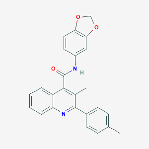 molecular formula C25H20N2O3 B457944 N-(1,3-benzodioxol-5-yl)-3-methyl-2-(4-methylphenyl)quinoline-4-carboxamide 