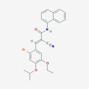 molecular formula C25H23BrN2O3 B4579443 3-(2-溴-5-乙氧基-4-异丙氧基苯基)-2-氰基-N-1-萘基丙烯酰胺 