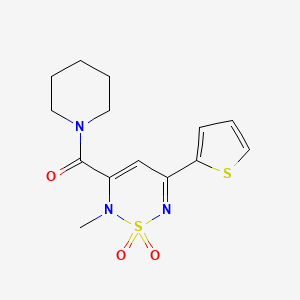 molecular formula C14H17N3O3S2 B4579469 2-methyl-3-(1-piperidinylcarbonyl)-5-(2-thienyl)-2H-1,2,6-thiadiazine 1,1-dioxide 