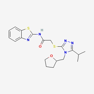 molecular formula C19H23N5O2S2 B4579485 N-1,3-benzothiazol-2-yl-2-{[5-isopropyl-4-(tetrahydro-2-furanylmethyl)-4H-1,2,4-triazol-3-yl]thio}acetamide 