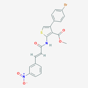 molecular formula C21H15BrN2O5S B457949 Methyl 4-(4-bromophenyl)-2-[(3-{3-nitrophenyl}acryloyl)amino]-3-thiophenecarboxylate 