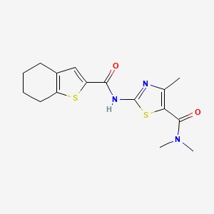 molecular formula C16H19N3O2S2 B4579491 N,N,4-trimethyl-2-[(4,5,6,7-tetrahydro-1-benzothien-2-ylcarbonyl)amino]-1,3-thiazole-5-carboxamide 