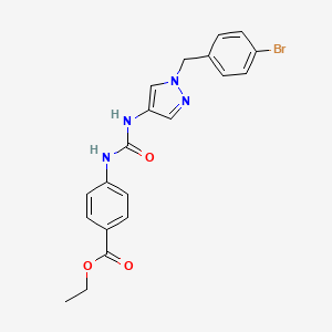 molecular formula C20H19BrN4O3 B4579503 4-[({[1-(4-溴苄基)-1H-吡唑-4-基]氨基}羰基)氨基]苯甲酸乙酯 