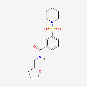 molecular formula C17H24N2O4S B4579508 3-(1-piperidinylsulfonyl)-N-(tetrahydro-2-furanylmethyl)benzamide 