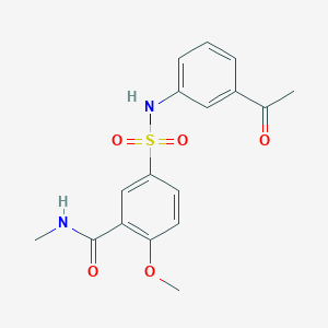 molecular formula C17H18N2O5S B4579514 5-{[(3-acetylphenyl)amino]sulfonyl}-2-methoxy-N-methylbenzamide 