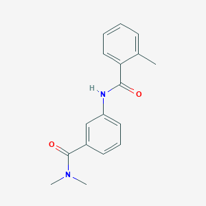 molecular formula C17H18N2O2 B4579530 N-{3-[(dimethylamino)carbonyl]phenyl}-2-methylbenzamide 