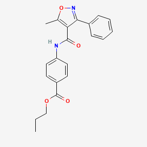 molecular formula C21H20N2O4 B4579546 propyl 4-{[(5-methyl-3-phenyl-4-isoxazolyl)carbonyl]amino}benzoate 