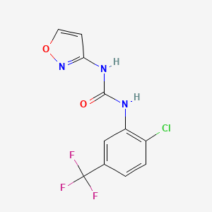 molecular formula C11H7ClF3N3O2 B4579556 N-[2-chloro-5-(trifluoromethyl)phenyl]-N'-3-isoxazolylurea 