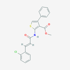 molecular formula C21H16ClNO3S B457956 Methyl 2-{[3-(2-chlorophenyl)acryloyl]amino}-4-phenyl-3-thiophenecarboxylate 