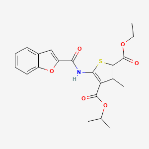 molecular formula C21H21NO6S B4579572 2-乙基-4-异丙基-5-[(1-苯并呋喃-2-基羰基)氨基]-3-甲基-2,4-噻吩二甲酸酯 
