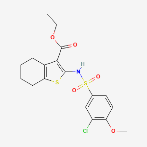 molecular formula C18H20ClNO5S2 B4579579 2-[(3-氯-4-甲氧基苯基)磺酰基]氨基-4,5,6,7-四氢-1-苯并噻吩-3-羧酸乙酯 