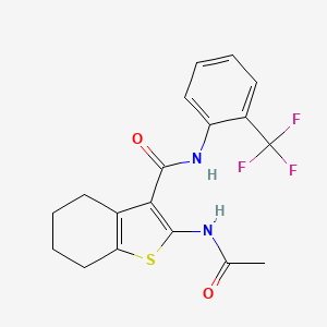 molecular formula C18H17F3N2O2S B4579584 2-(acetylamino)-N-[2-(trifluoromethyl)phenyl]-4,5,6,7-tetrahydro-1-benzothiophene-3-carboxamide 