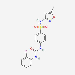 molecular formula C17H15FN4O4S B4579599 4-({[(2-fluorophenyl)amino]carbonyl}amino)-N-(5-methyl-3-isoxazolyl)benzenesulfonamide 