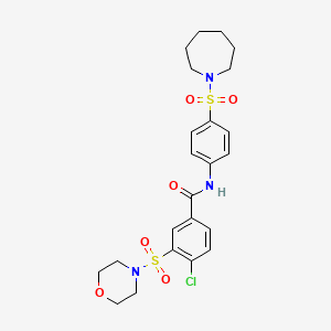 N-[4-(1-azepanylsulfonyl)phenyl]-4-chloro-3-(4-morpholinylsulfonyl)benzamide