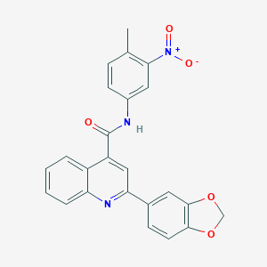 molecular formula C24H17N3O5 B457963 2-(1,3-benzodioxol-5-yl)-N-(4-methyl-3-nitrophenyl)quinoline-4-carboxamide 