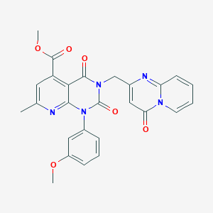 molecular formula C26H21N5O6 B4579633 methyl 1-(3-methoxyphenyl)-7-methyl-2,4-dioxo-3-[(4-oxo-4H-pyrido[1,2-a]pyrimidin-2-yl)methyl]-1,2,3,4-tetrahydropyrido[2,3-d]pyrimidine-5-carboxylate 