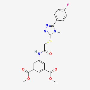 molecular formula C21H19FN4O5S B4579640 dimethyl 5-[({[5-(4-fluorophenyl)-4-methyl-4H-1,2,4-triazol-3-yl]thio}acetyl)amino]isophthalate 