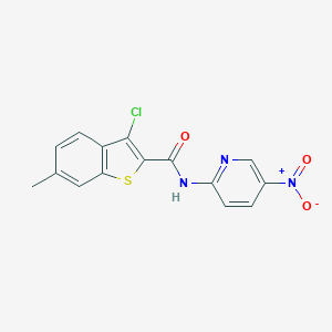 molecular formula C15H10ClN3O3S B457965 3-chloro-6-methyl-N-(5-nitropyridin-2-yl)-1-benzothiophene-2-carboxamide 
